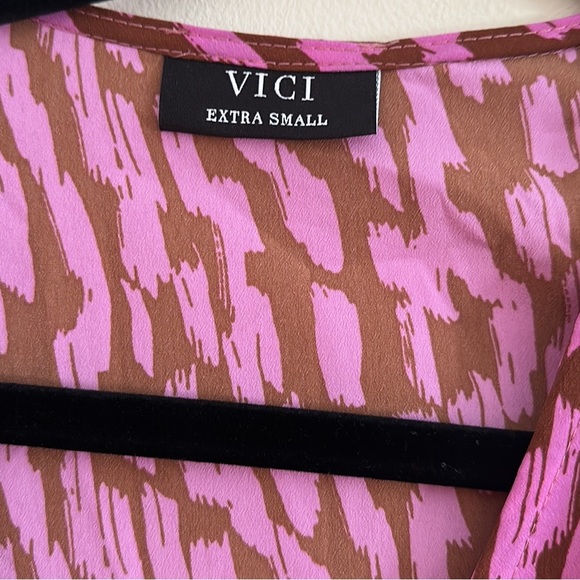 VICI | Purple Printed Wrap Dress - Picture 5 of 5
